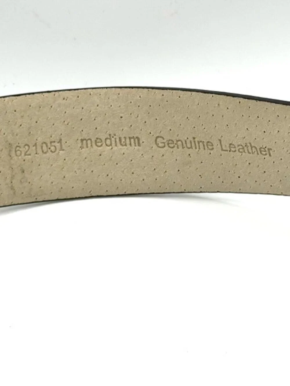 Calvin Klein Black Genuine Leather Belt Abstract Silver Buckle Medium